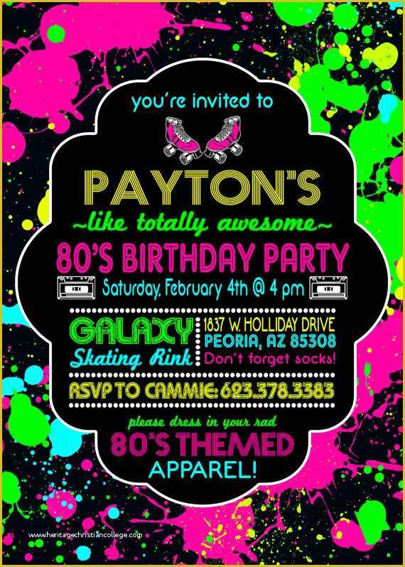 Neon Party Invitations Templates Free Of Template Neon Party Invitations Templates Free
