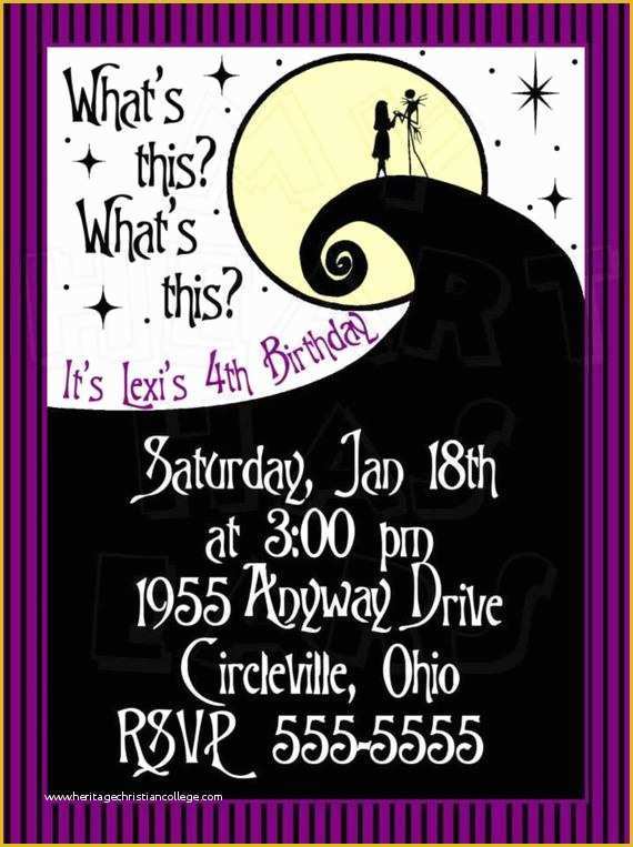 Nightmare before Christmas Invitations Templates Free Of Diy Nightmare before Christmas with Jack & Sally Birthday