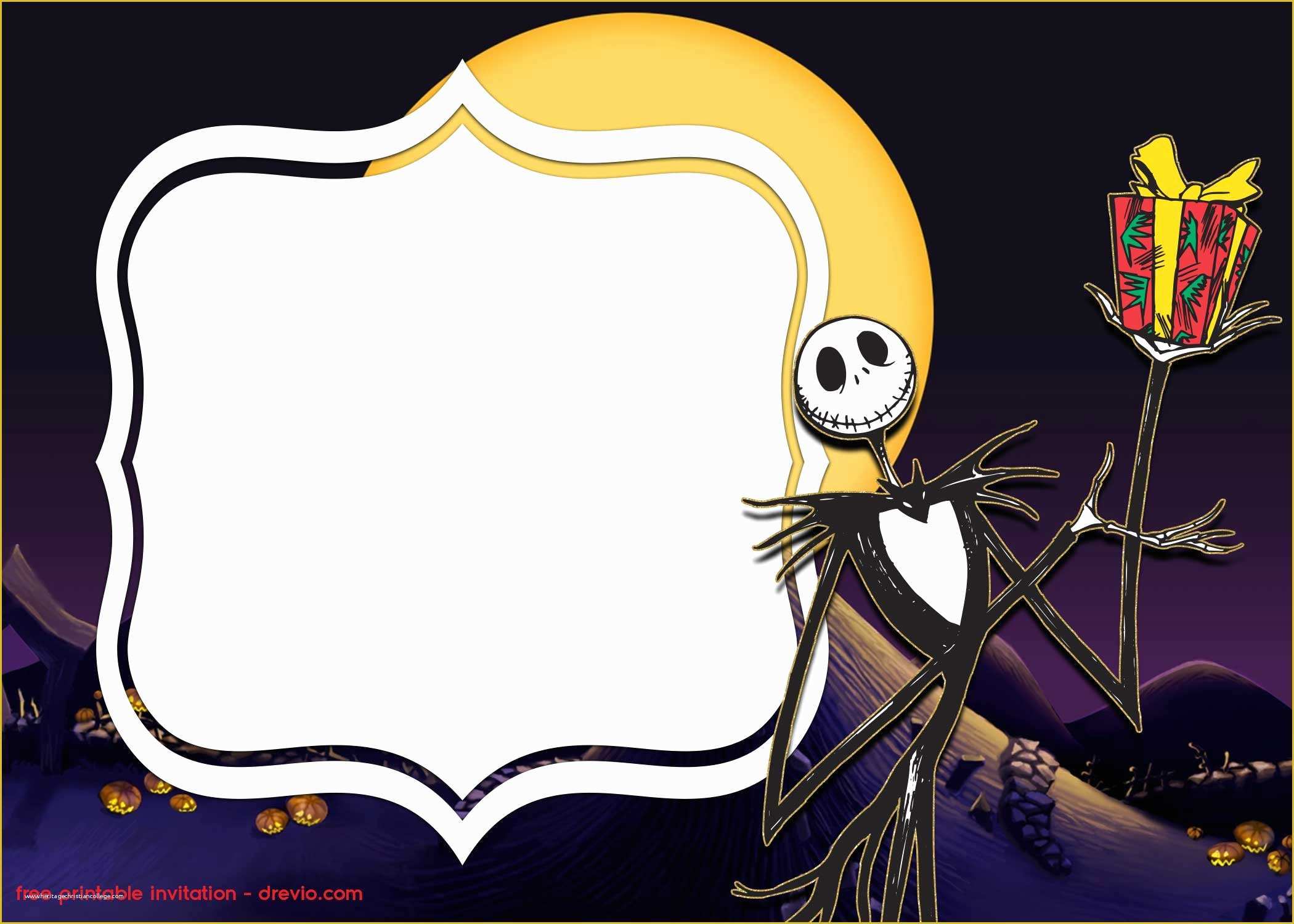 Nightmare before Christmas Invitations Templates Free Of Free Nightmare before Christmas Invitation Templates