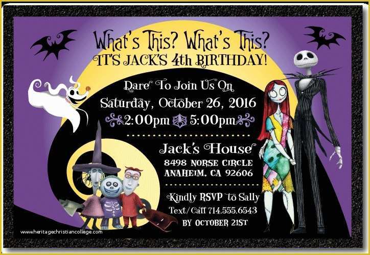 Nightmare before Christmas Invitations Templates Free Of Jack Skellington Invitations Cobypic