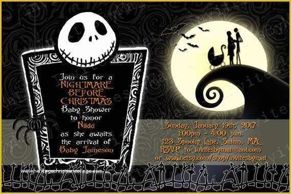 Nightmare before Christmas Invitations Templates Free Of Nightmare before Christmas Baby Shower