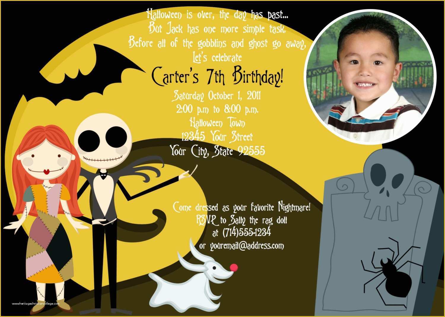 Nightmare before Christmas Invitations Templates Free Of Nightmare before Christmas Birthday Invitations