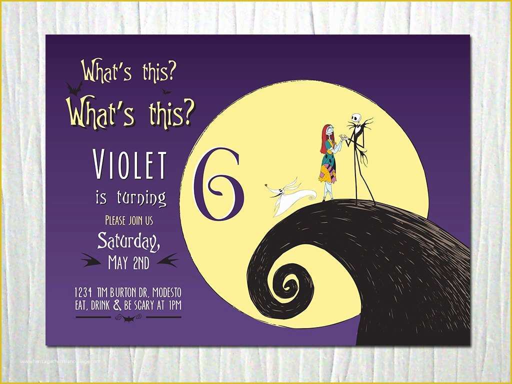 Nightmare before Christmas Invitations Templates Free Of Nightmare before Christmas Birthday Party Invitation Digital