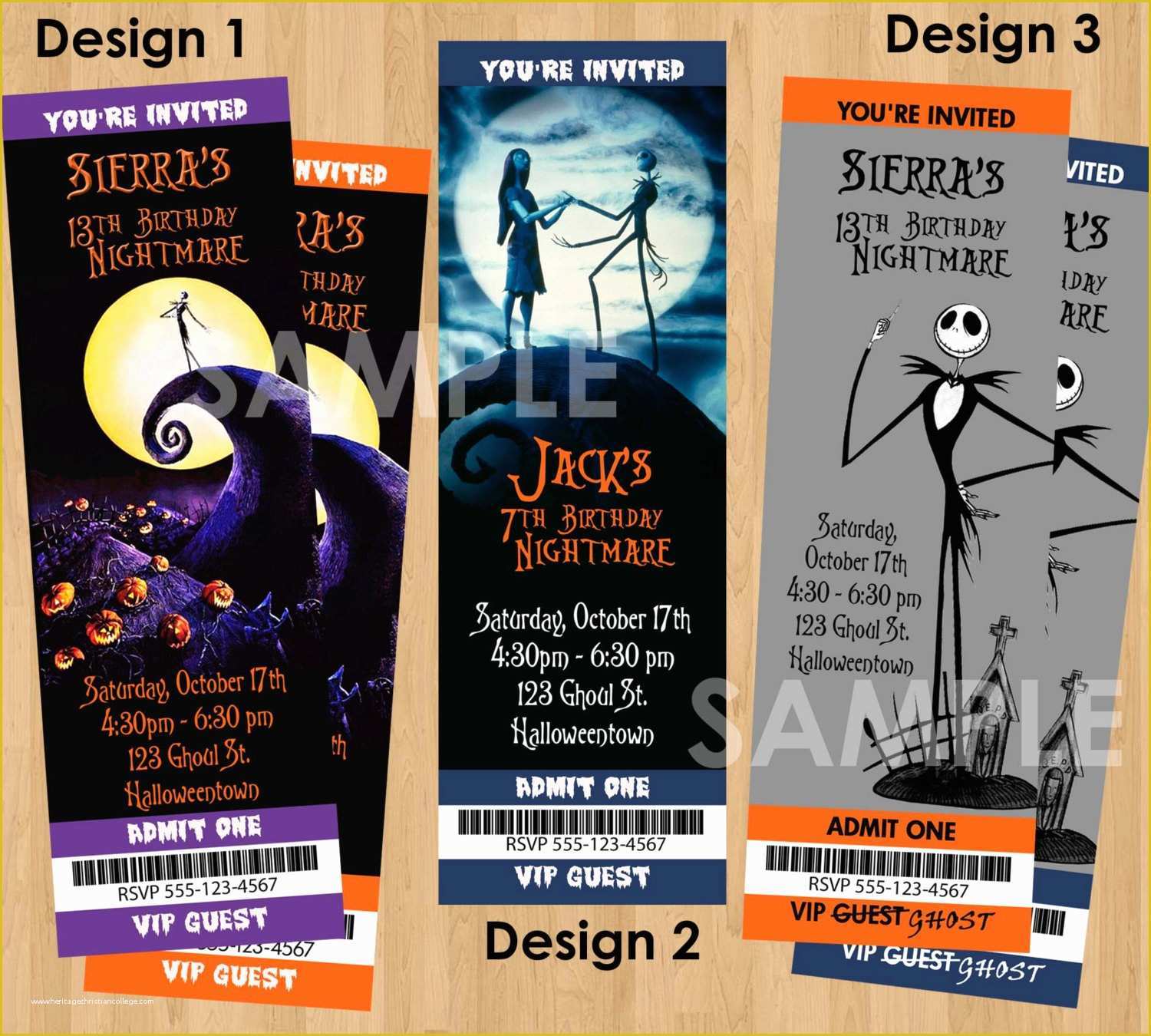 Nightmare before Christmas Invitations Templates Free Of Nightmare before Christmas Invitation Printable Birthday