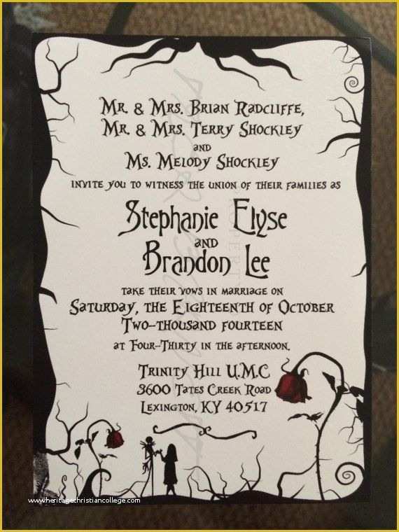 Nightmare before Christmas Invitations Templates Free Of Nightmare before Christmas themed Wedding by