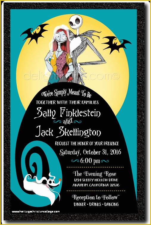 Nightmare before Christmas Invitations Templates Free Of Nightmare before Christmas Wedding Invitations [di 5050