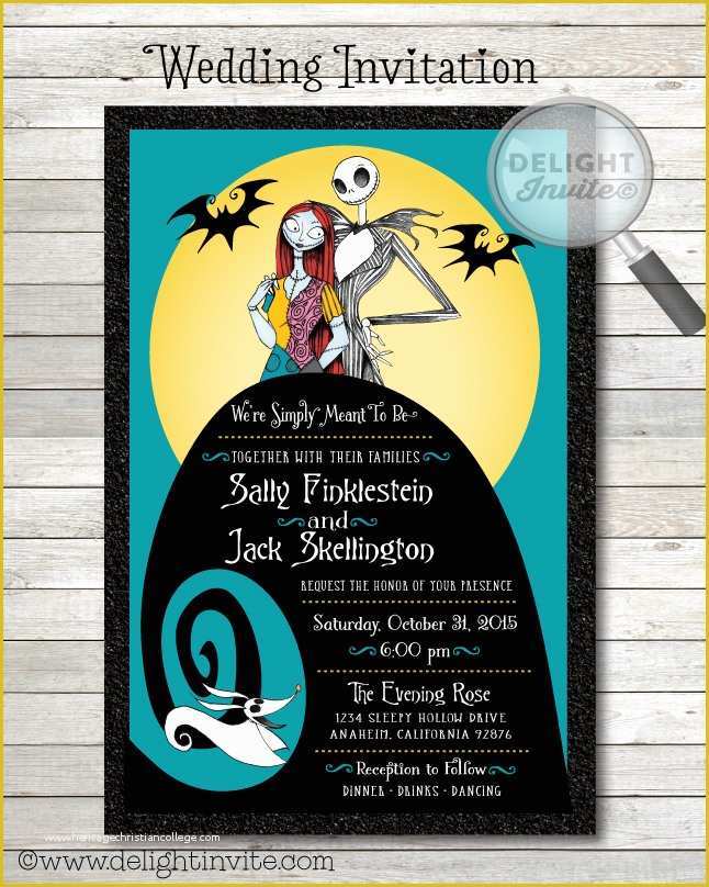 Nightmare before Christmas Invitations Templates Free Of Nightmare before Christmas Wedding Invitations