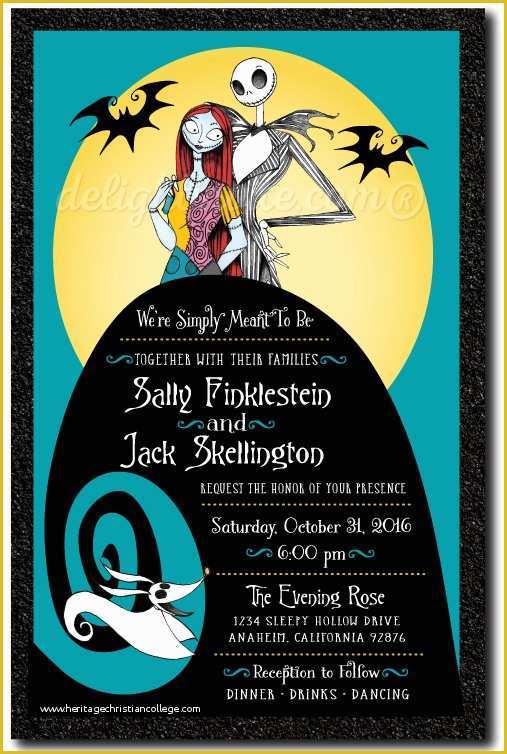 Nightmare before Christmas Invitations Templates Free Of Nightmare before Christmas Wedding Thank You Card [di