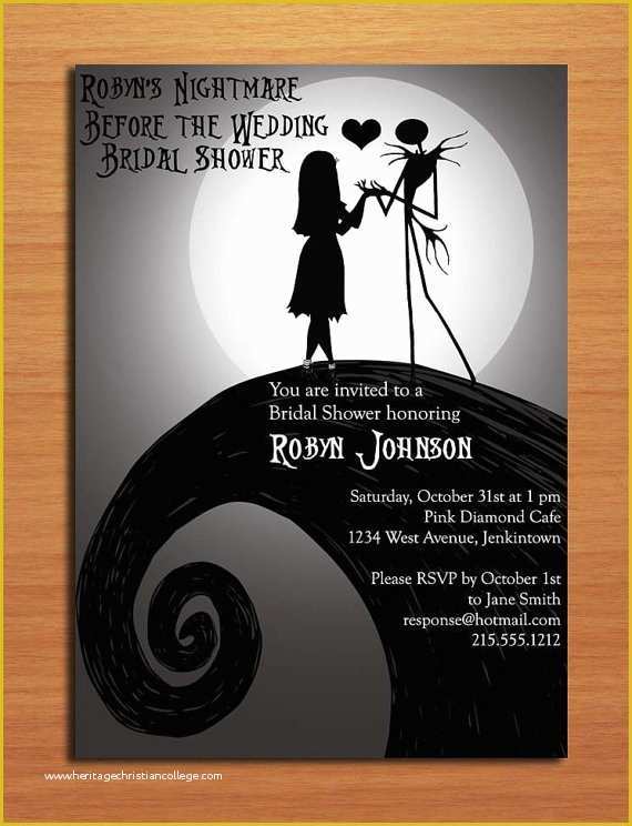 Nightmare before Christmas Invitations Templates Free Of Spooktacular Halloween Wedding Invitations