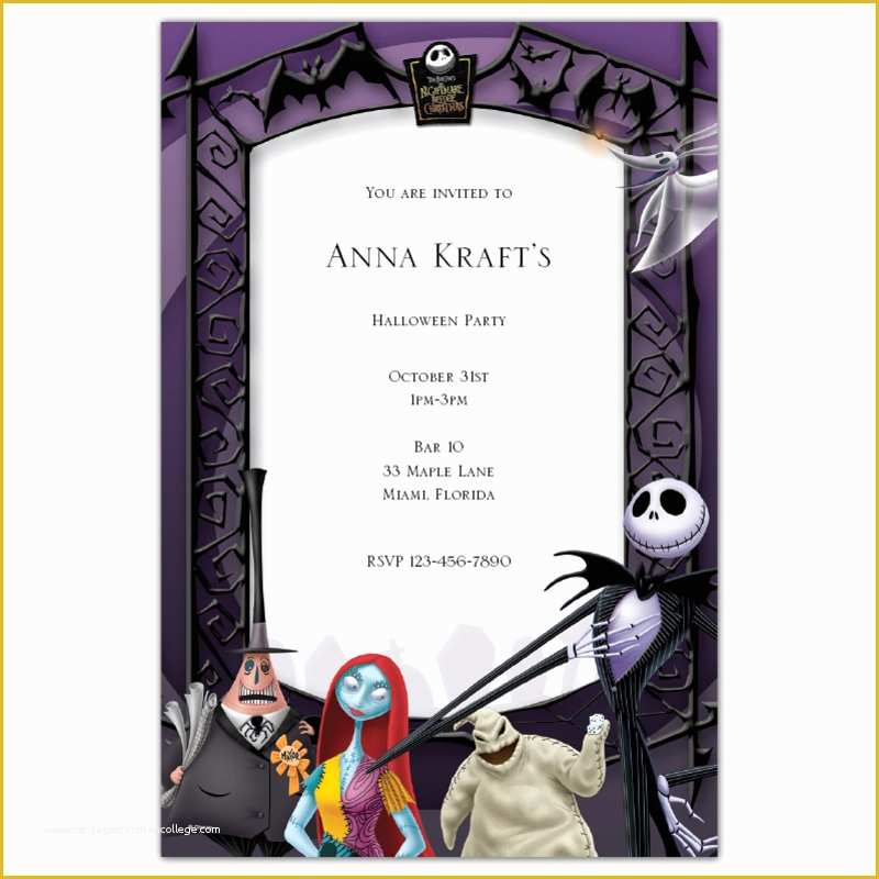 Nightmare before Christmas Invitations Templates Free Of the Nightmare before Christmas