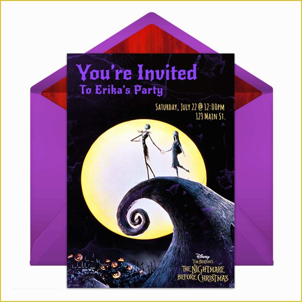 Nightmare before Christmas Invitations Templates Free Of the Nightmare before Christmas Party Line Invitations