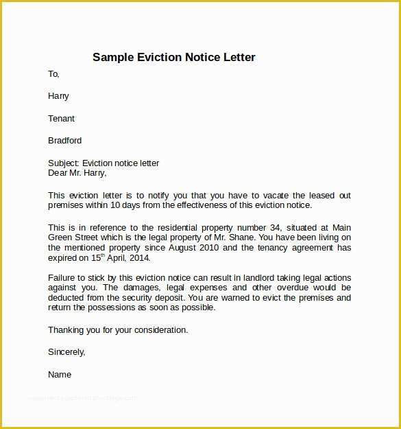 Notice to Vacate Template Free Of 10 Sample Notice to Vacate Letters – Pdf Word