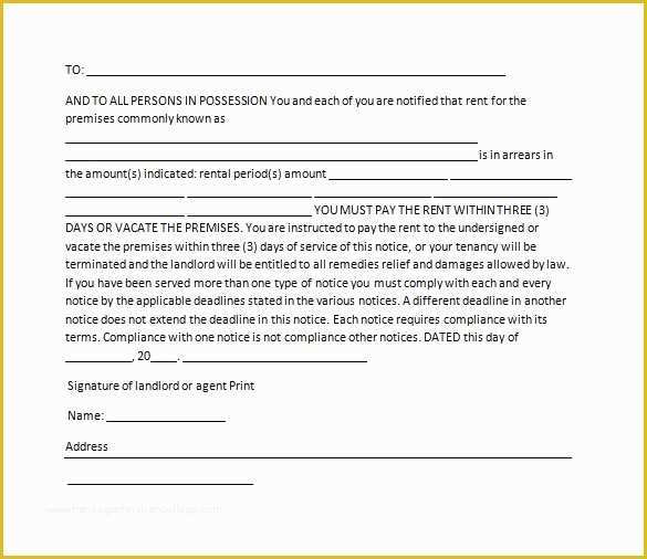 52 Notice to Vacate Template Free
