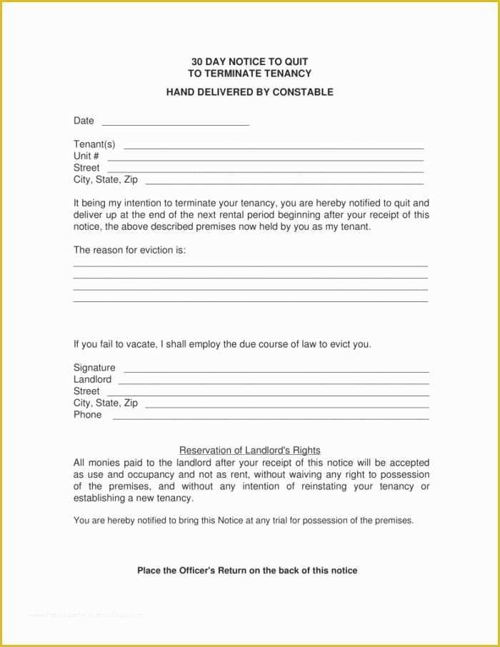 Notice to Vacate Template Free Of 30 Day Eviction Notice Template Pdf Templates Resume