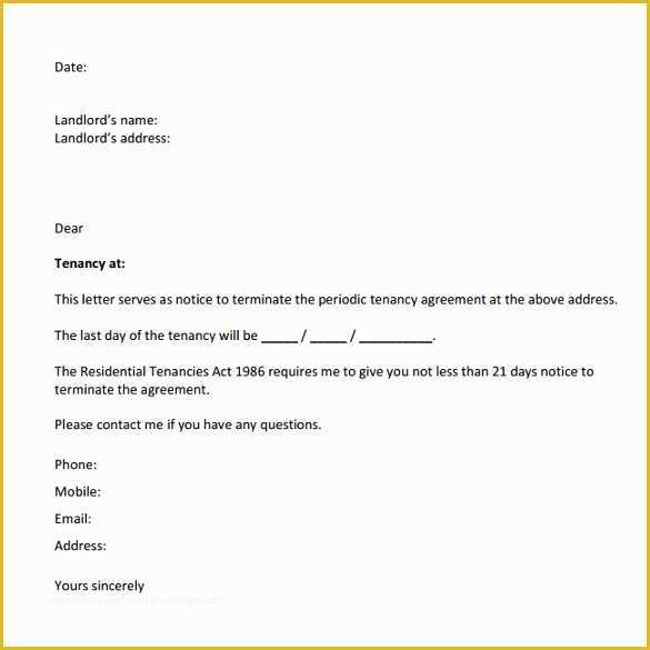 Notice to Vacate Template Free Of 8 Notice to Vacate Letters Download for Free