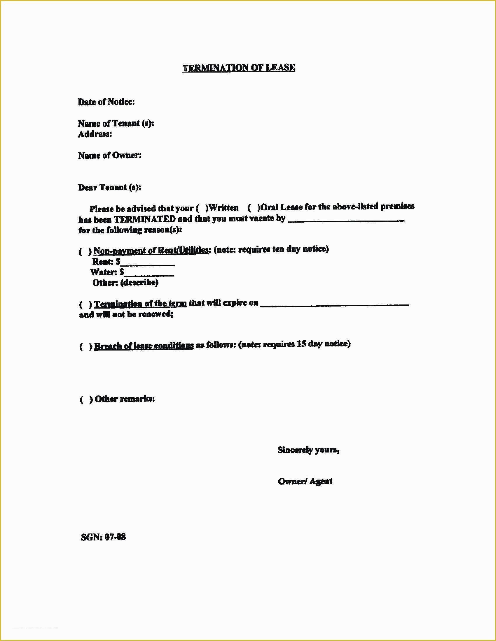 Notice to Vacate Template Free Of Move Out Letter to Landlord Template