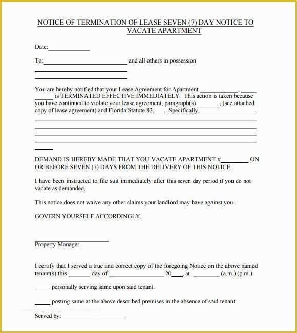 Notice to Vacate Template Free Of Notice to Vacate Template 9 Download Free Documents In Pdf