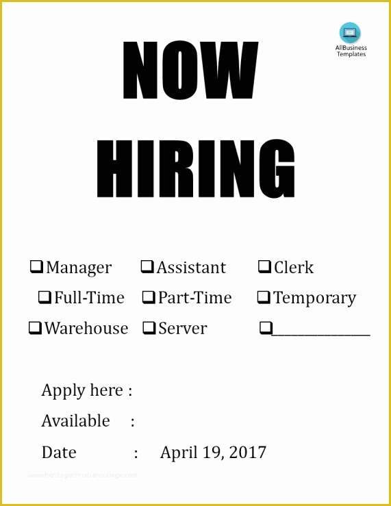 Now Hiring Sign Template Free Of top Hrm Templates
