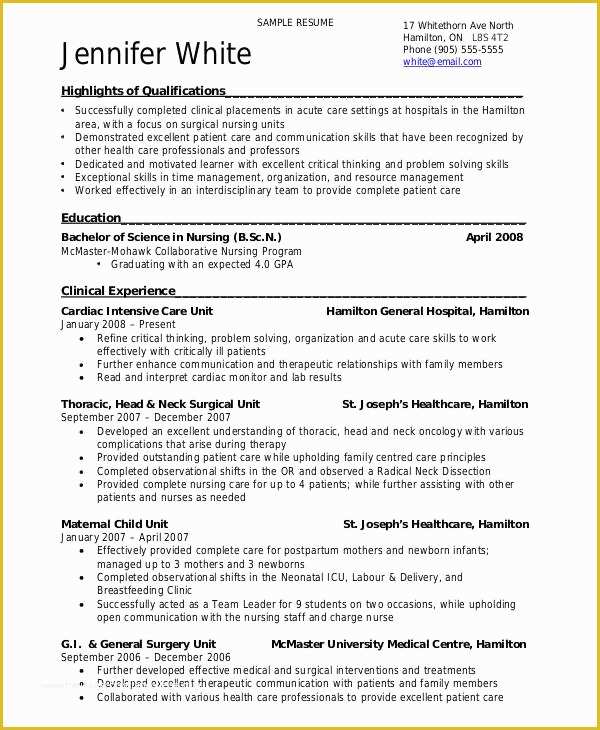 Nurse Resume Template Free Download Of 45 Download Resume Templates Pdf Doc