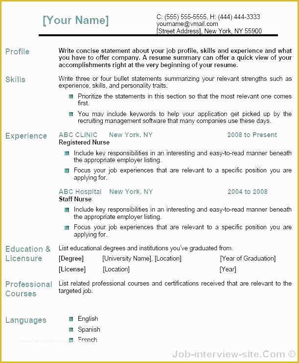 Nurse Resume Template Free Download Of Entry Level Registered Nurse Resume – Creero