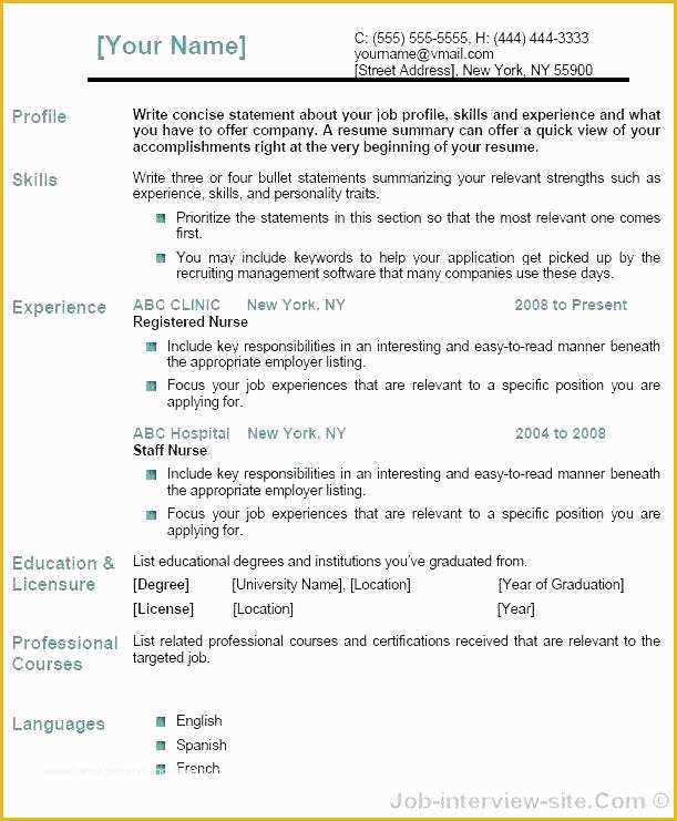 Nurse Resume Template Free Download Of Entry Level Registered Nurse Resume – Creero