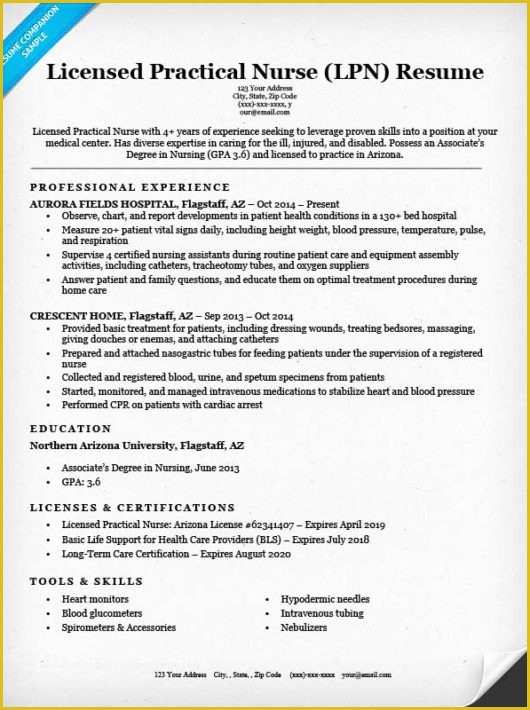 Nurse Resume Template Free Download Of Licensed Practical Nurse Lpn Resume Sample & Tips