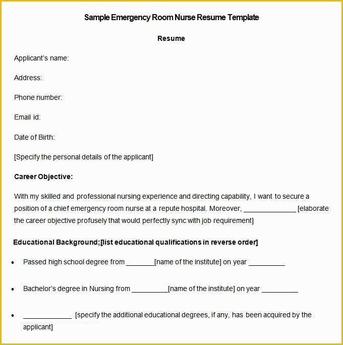 Nurse Resume Template Free Download Of Nursing Resume Template – 10 Free Samples Examples