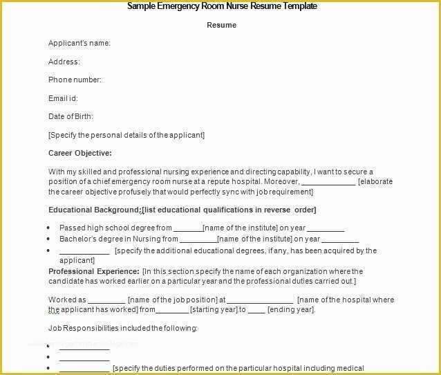 Nurse Resume Template Free Download Of Nursing Resume Template 2017