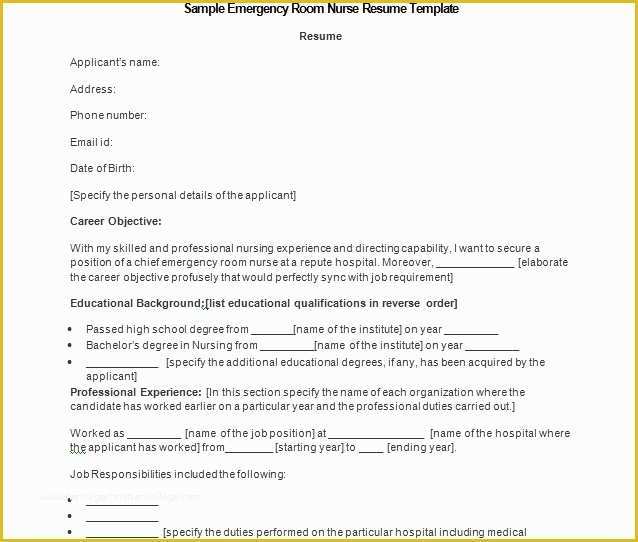 48 Nurse Resume Template Free Download