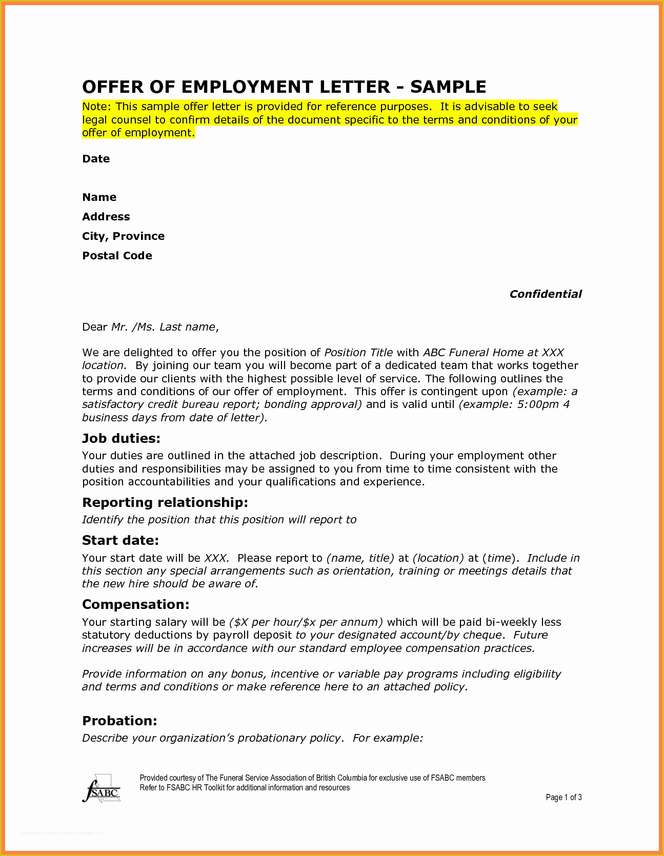 Offer Of Employment Letter Template Free Of 10 Offer Of Employment Letter