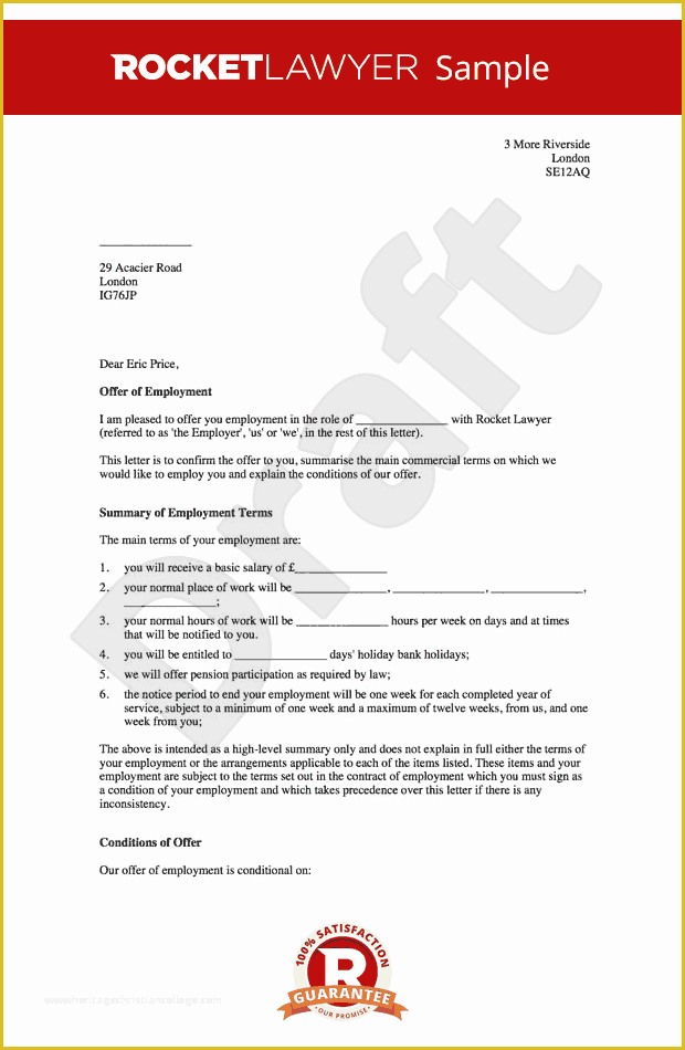 Offer Of Employment Letter Template Free Of Fer Of Employment Letter Create A Job Fer Letter Line