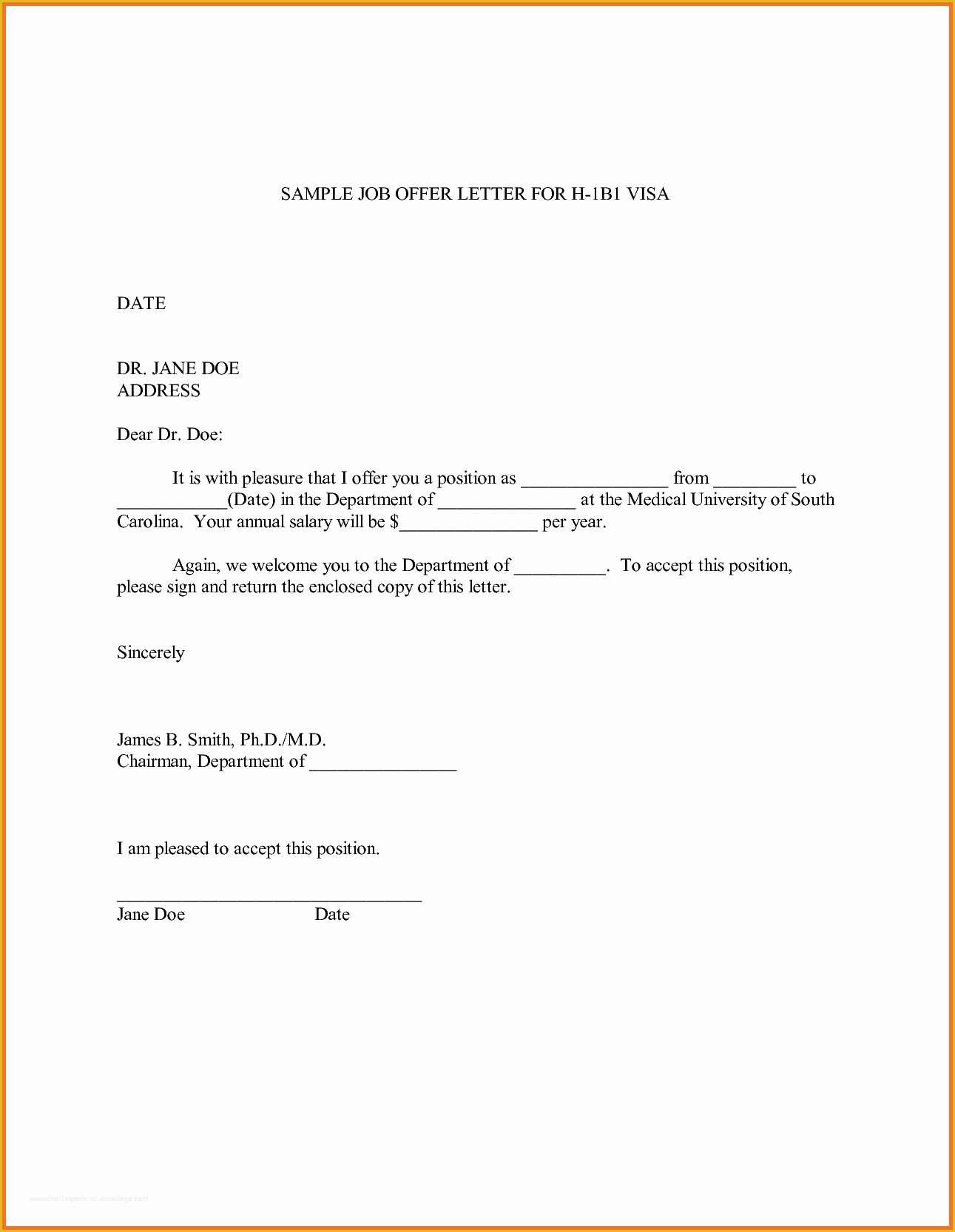 Offer Of Employment Letter Template Free Of Sample Fer Letter