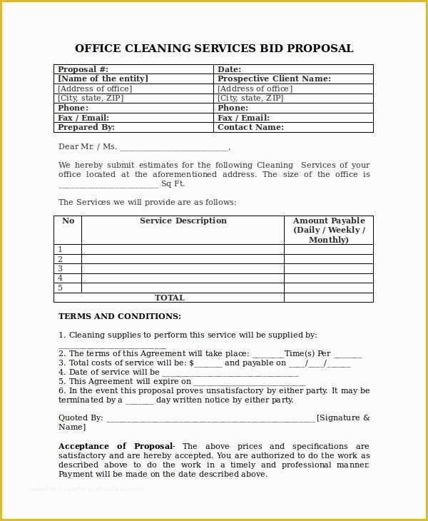 Office Cleaning Proposal Template Free Of 14 Cleaning Proposal Templates Word Pdf