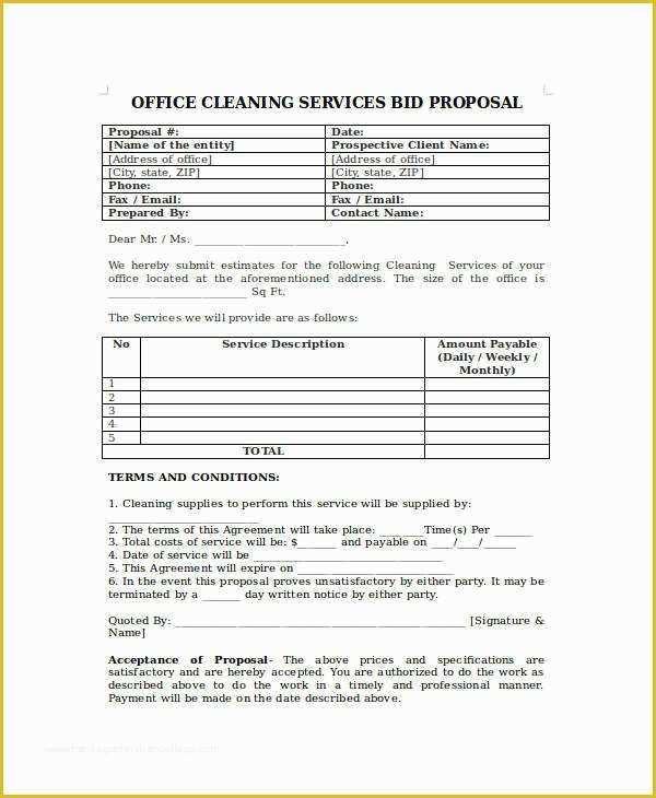 Office Cleaning Proposal Template Free Of 44 Proposal form Templates