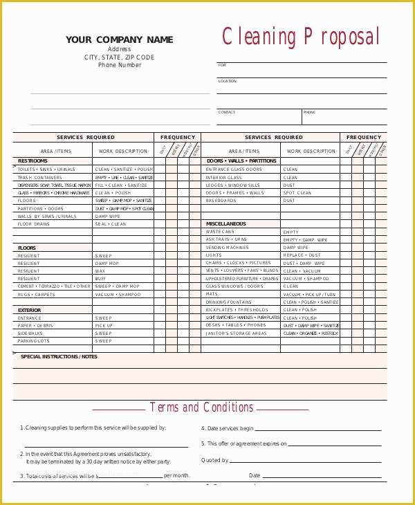 Office Cleaning Proposal Template Free Of 44 Proposal form Templates