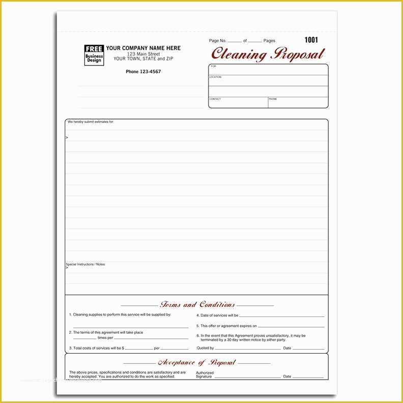 Office Cleaning Proposal Template Free Of Cleaning and Janitorial Invoice forms