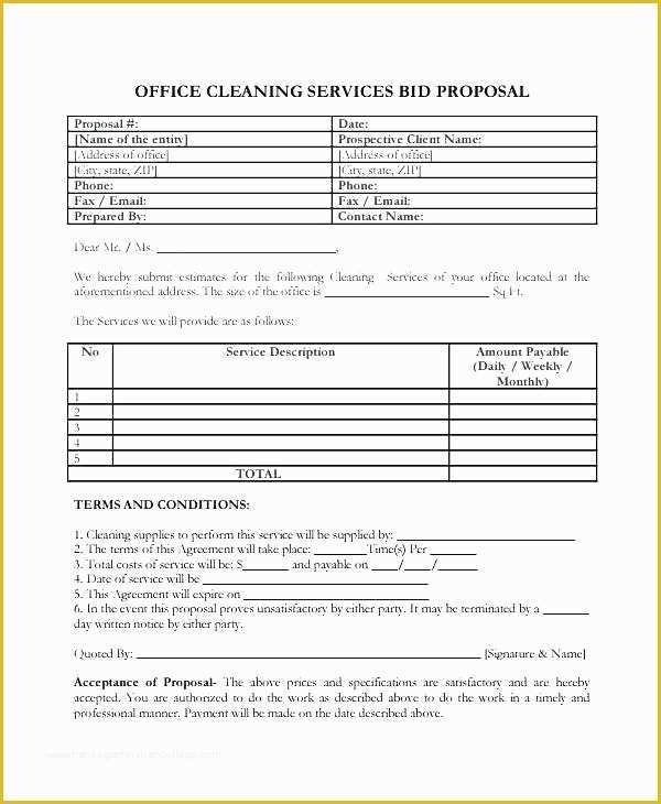 Office Cleaning Proposal Template Free Of Cost Proposal Template Pricing Proposal Mpla Excel Service