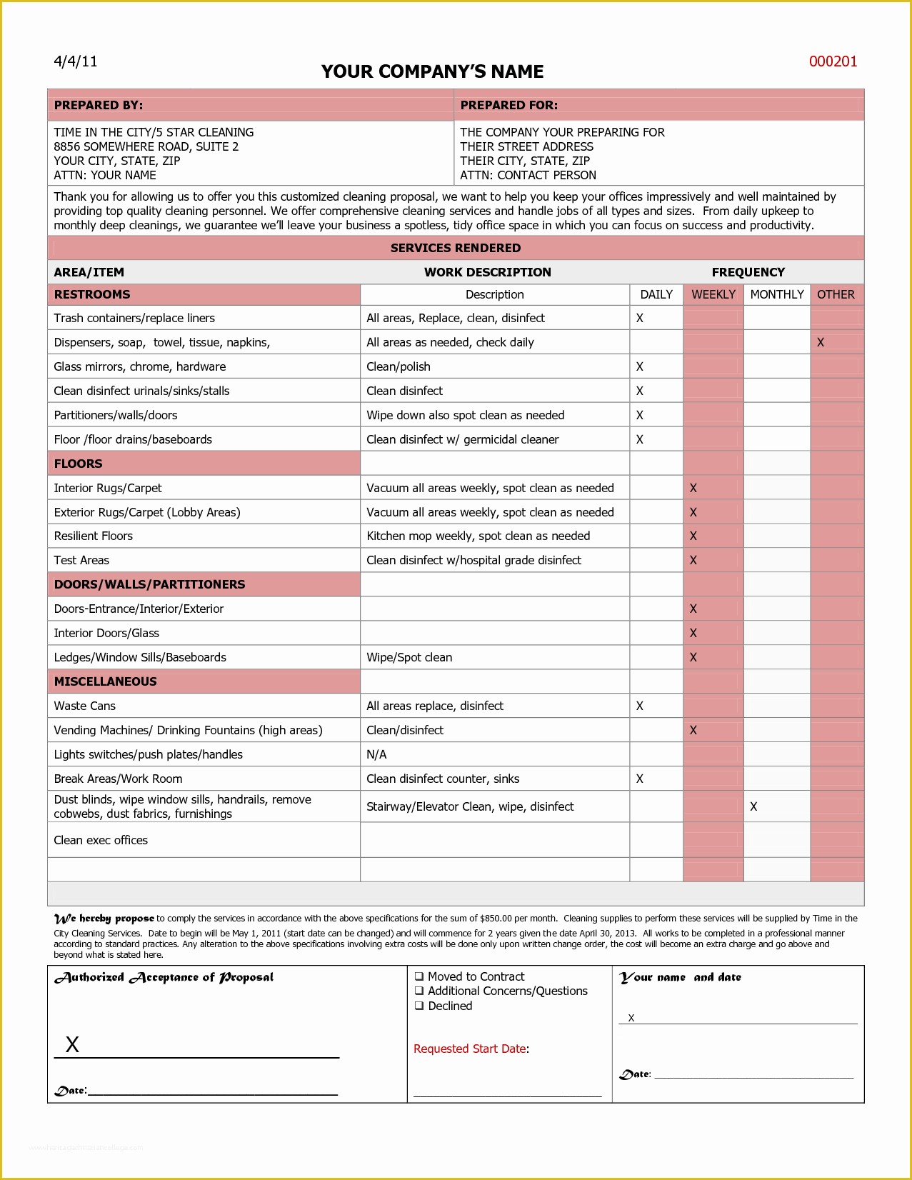 Office Cleaning Proposal Template Free Of Mercial Proposal Business Proposal Templated