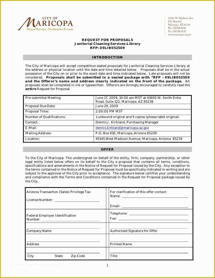 Office Cleaning Proposal Template Free Of Request for Proposals Janitorial Cleaning Services Library