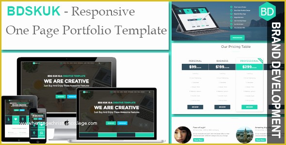 One Page Portfolio Template Free Download Of Bdskuk Responsive E Page Portfolio Template
