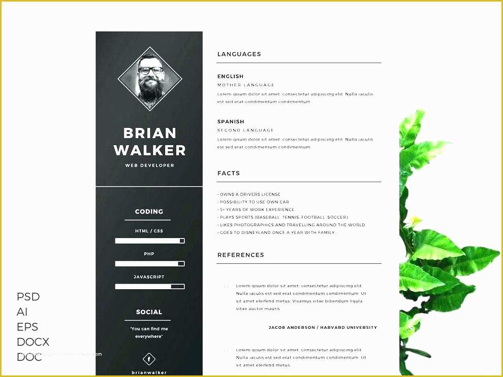 One Page Portfolio Template Free Download Of E Pager Template Word Styles Page Resume Free Download