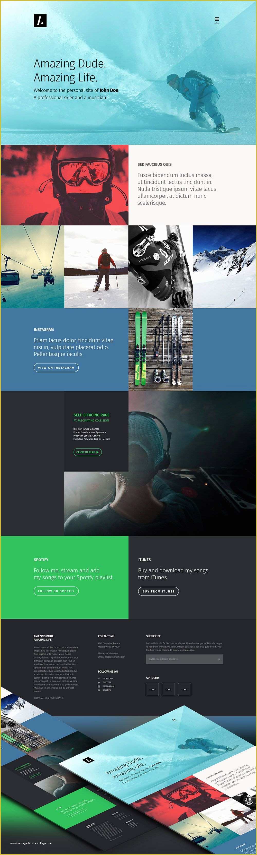 One Page Portfolio Template Free Download Of Nice E Page Personal Portfolio Website Template Free Psd