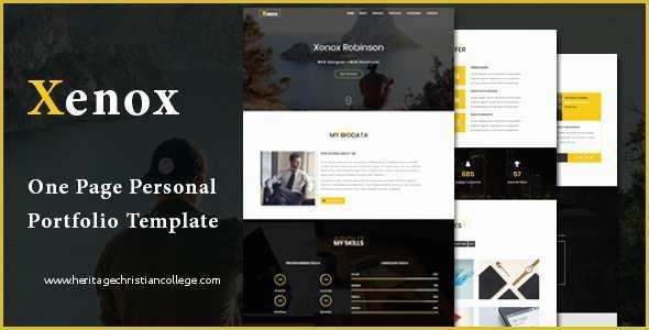 One Page Portfolio Template Free Download Of Xenox – E Page Personal Portfolio Template