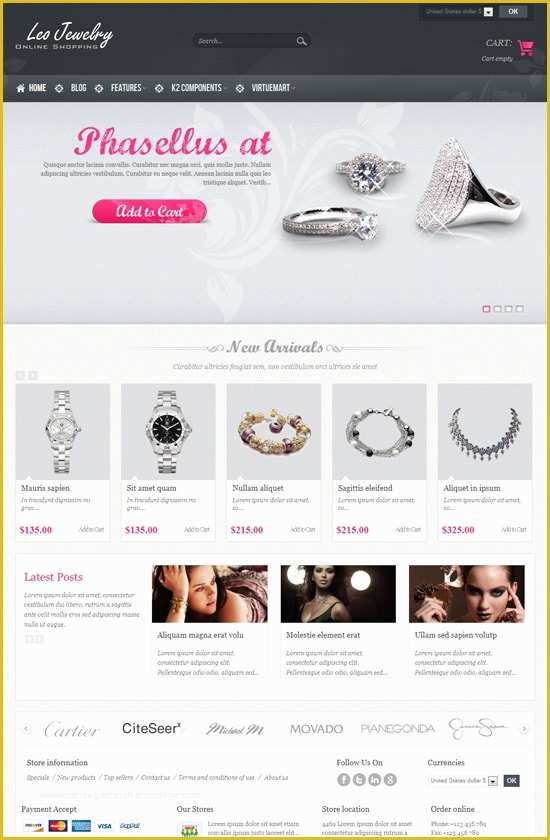 Online Shopping Templates Free Download In PHP Of 9 Jewellery Store Joomla Template