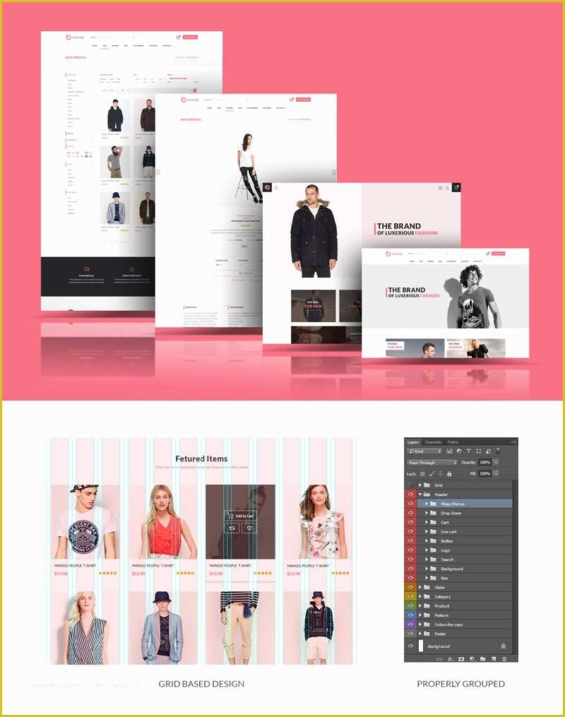 Online Shopping Templates Free Download In PHP Of Brand Fashion Store Shopping Cart Psd Template Free Download