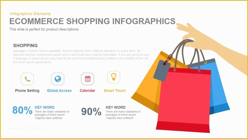 Online Shopping Templates Free Download In PHP Of E Merce Shopping Infographics Powerpoint Keynote