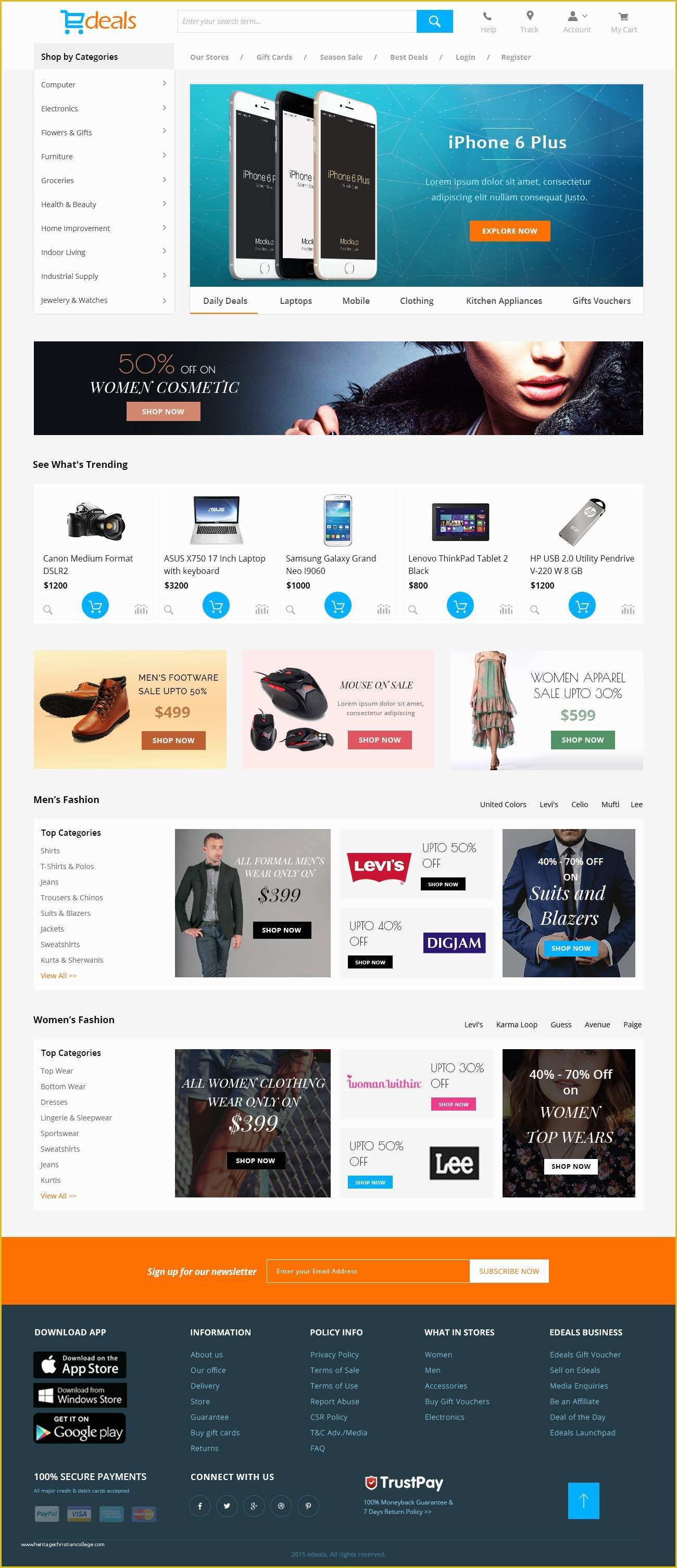 Online Shopping Templates Free Download In PHP Of Free Psd Of Edeals Line Shopping Template