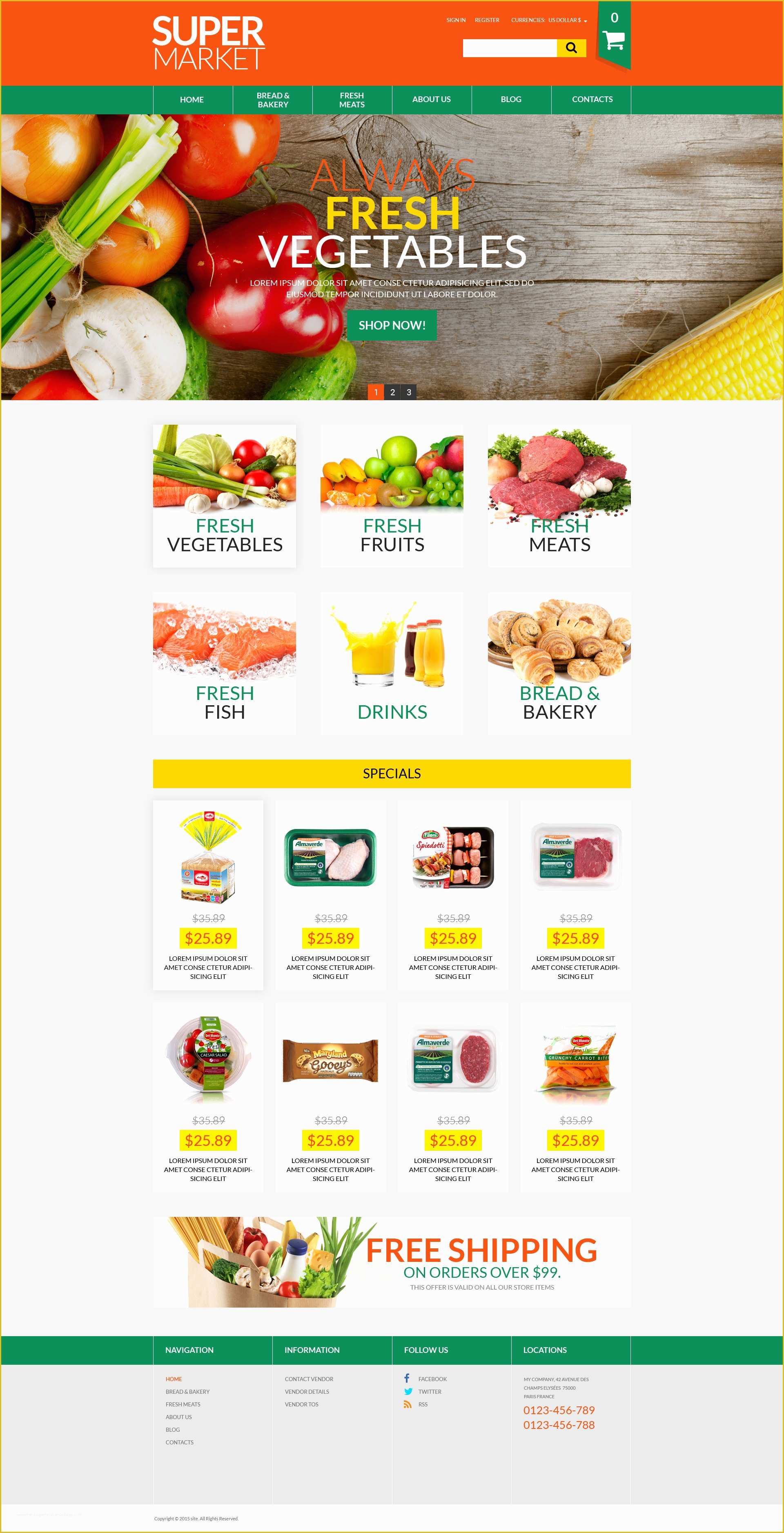 Online Shopping Templates Free Download In PHP Of Line Supermarket Virtuemart Template