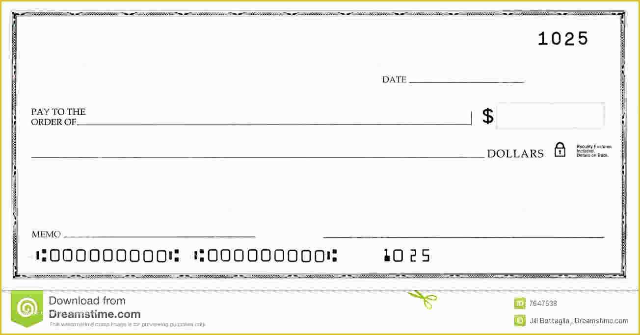 Oversized Check Template Free Of Blank Business Check Template