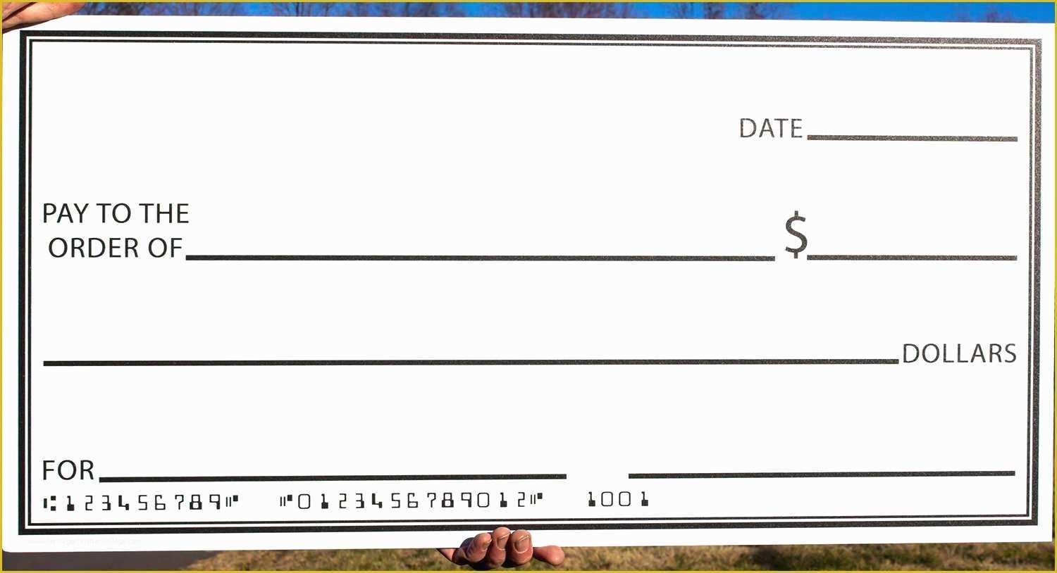 Oversized Check Template Free Of Fake Check Template For Presentation 